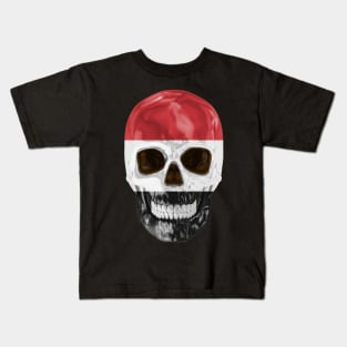 Yemen Flag Skull - Gift for Yemeni With Roots From Yemen Kids T-Shirt